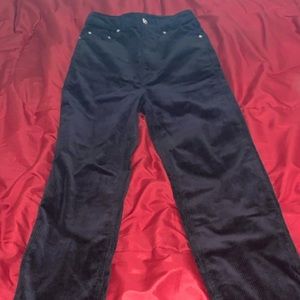 Corduroy straight leg pants.